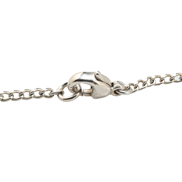 Pre-Loved Chanel Silver Enamel CC Round Pendant Necklace - Picture 3 of 4